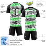Personalized Sublimation Soccer Jersey in Black, White, and Neon Green - Custom Uniform 4 Personalized Black White-Neon Green