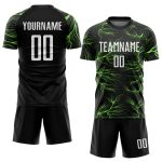 Personalized Neon Green Black White Sublimation Soccer Jersey Uniform Personalized Black White-Neon Green Sublimation Soccer