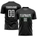 Personalized Neon Green Black White Soccer Jersey Uniform for Kids and Adults Personalized Black White-Neon Green Sublimation