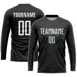 Custom Sublimation Soccer Jersey with Personalized Name and Number - Black White Neon Green Team Uniform Personalized Black