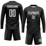 Custom Sublimation Soccer Jersey with Personalized Name and Number - Black White Neon Green Team Uniform Personalized Black