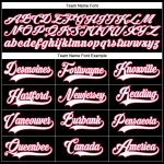 Personalized Hockey Jersey - Black White Neon Pink Lace Neck Design Personalized Black White-Neon Pink Hockey Lace Neck Jersey