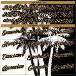 Personalized 3D Hawaii Coconut Trees Golf Polo Shirt - Black White Old Gold Performance Personalized Black White-Old Gold