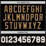 Custom Name and Number Authentic Baseball Jersey - Personalized Black White and Old Gold Team Shirt Personalized Black White-Old
