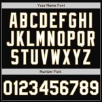 Personalized Old Gold Bomber Varsity Letterman Jacket in Black and White Full-Snap Design Personalized Black White-Old Gold
