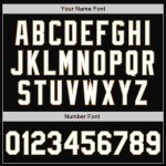 Custom Personalized Varsity Letterman Jacket with Name and Number - Black, White, and Old Gold Bomber Style Personalized