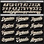 Custom Personalized Varsity Letterman Jacket with Name and Number - Black, White, and Old Gold Bomber Style Personalized