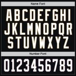 Personalized Hockey Jersey in Black, White, Old Gold, and Dark Purple - Custom Team Apparel Personalized Black White Old