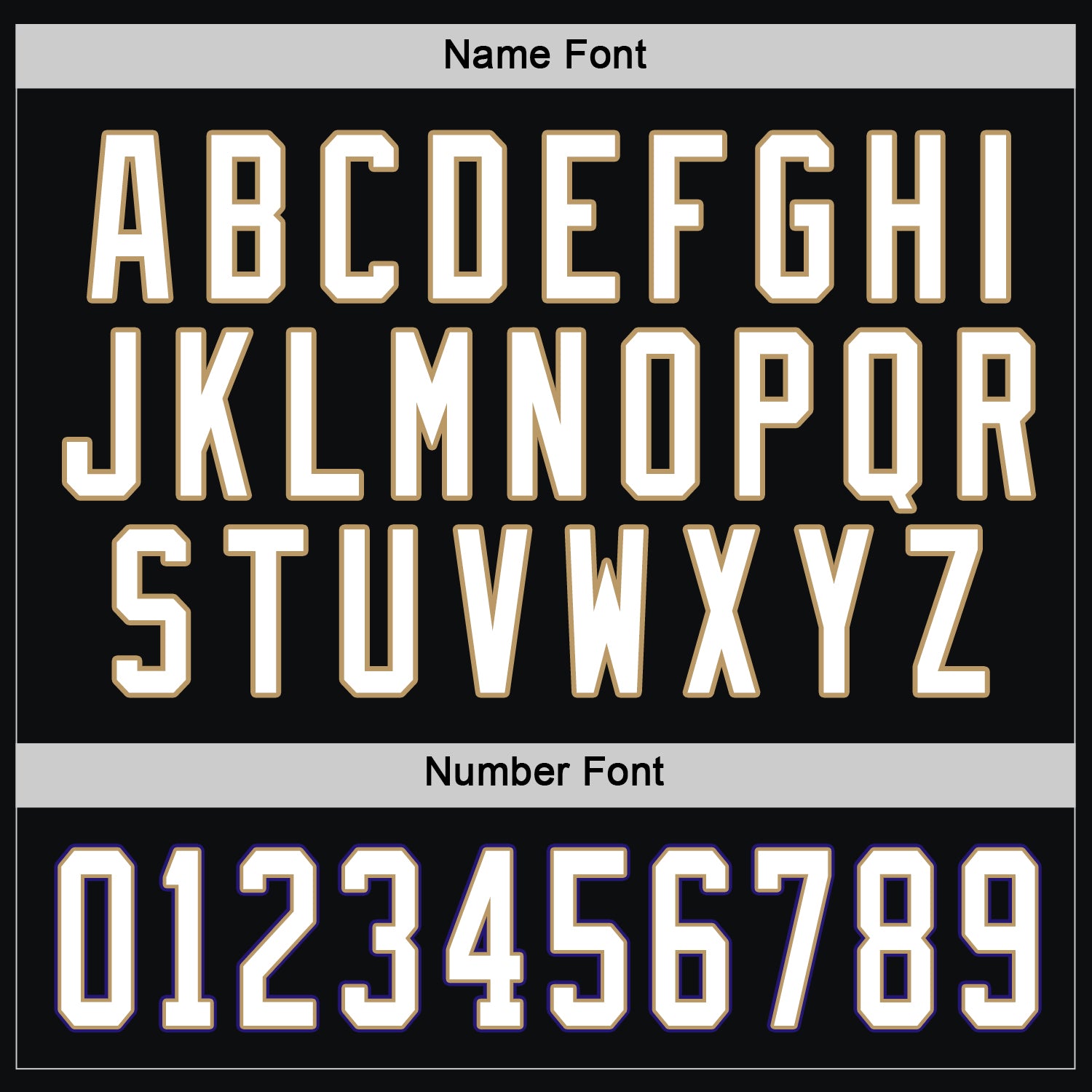Personalized Hockey Jersey in Black, White, Old Gold, and Dark Purple - Custom Team Apparel Personalized Black White Old - Image 4