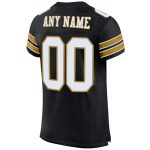 Personalized Custom Name and Number Football Jersey - Black White Old Gold Mesh Authentic Team Gear Personalized Black White-Old