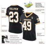 Custom Personalized Black and White Throwback Football Jersey with Team Name and Number - Authentic Mesh Design Personalized