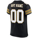 Personalized Mesh Football Jersey in Black, White, and Old Gold Colors Personalized Black White-Old Gold Mesh Football Jersey