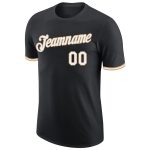 Personalized Old Gold Performance T-Shirt in Black and White for Men and Women Personalized Black White-Old Gold Performance