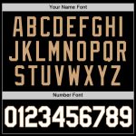 Custom Team Performance T-Shirt with Name and Number in Black White and Old Gold Personalized Black White-Old Gold Performance