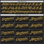 Personalized Black and White Old Gold Pinstripe Fashion Baseball Jersey 2 Personalized Black White-Old Gold Pinstripe Split