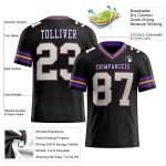Personalized Black White Purple Gold Mesh Football Jersey - Custom Sports Apparel Personalized Black White Old Gold-Purple