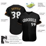 Custom Name Number Baseball Jersey - Personalized Black White Old Gold-Royal Team Jersey Personalized Black White Old Gold-Royal