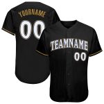 Custom Black White Old Gold-Royal Baseball Jersey - Personalized Sports Apparel Personalized Black White Old Gold-Royal Baseball