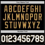 Personalized Black and White Throwback Baseball Jersey - Old Gold Edition Personalized Black White-Old Gold Throwback Baseball
