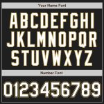 Personalized Unisex Softball Jersey in Black White and Old Gold - Two-Button Design Personalized Black White-Old Gold Two-Button