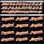 Personalized Baseball Jersey in Black, White, and Orange with Unique Arm Shapes Personalized Black White-Orange 3 Colors