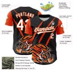Personalized 3D Football Helmet Jersey Black White Orange with Animal Claw Design Personalized Black White-Orange 3D Football
