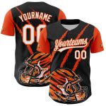 Personalized 3D Football Helmet Jersey Black White Orange with Animal Claw Design Personalized Black White-Orange 3D Football