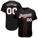 Personalized Black White Orange Baseball Jersey - Custom Sports Apparel Personalized Black White-Orange Baseball Jersey 2