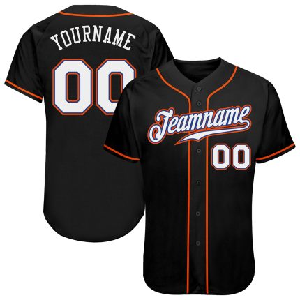 Personalized Black White Orange Baseball Jersey - Custom Sports Apparel Personalized Black White-Orange Baseball Jersey 2