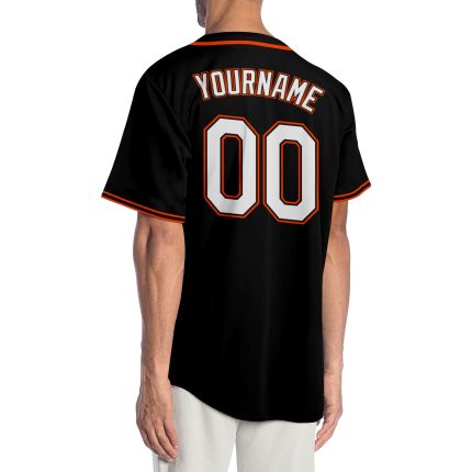 Custom Black White Orange Baseball Jersey - Personalized Sports Apparel 3 Personalized Black White-Orange Baseball Jersey