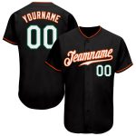 Custom Personalized Black White Orange Baseball Jersey for Kids and Adults Personalized Black White-Orange Baseball Jersey