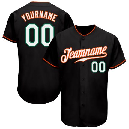 Custom Personalized Black White Orange Baseball Jersey for Kids and Adults Personalized Black White-Orange Baseball Jersey