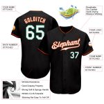 Custom Personalized Black White Orange Baseball Jersey for Kids and Adults Personalized Black White-Orange Baseball Jersey