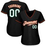 Custom Personalized Black White Orange Baseball Jersey for Kids and Adults Personalized Black White-Orange Baseball Jersey