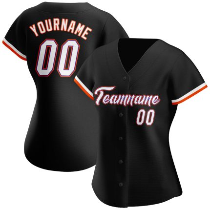Personalized Black White Orange Baseball Jersey for Kids - Custom Name & Number Jersey 5 Personalized Black White-Orange