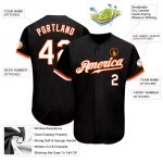 Personalized Baseball Jersey Black White Orange for Adults - Size 6 Personalized Black White-Orange Baseball Jersey 6