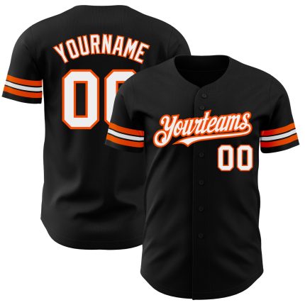 Personalized Black and Orange Baseball Jersey for Men and Women 67 Personalized Black White-Orange Baseball Jersey 67