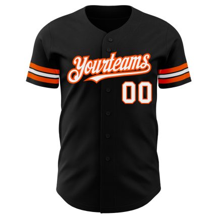 Personalized Black and Orange Baseball Jersey for Men and Women 67 Personalized Black White-Orange Baseball Jersey 67