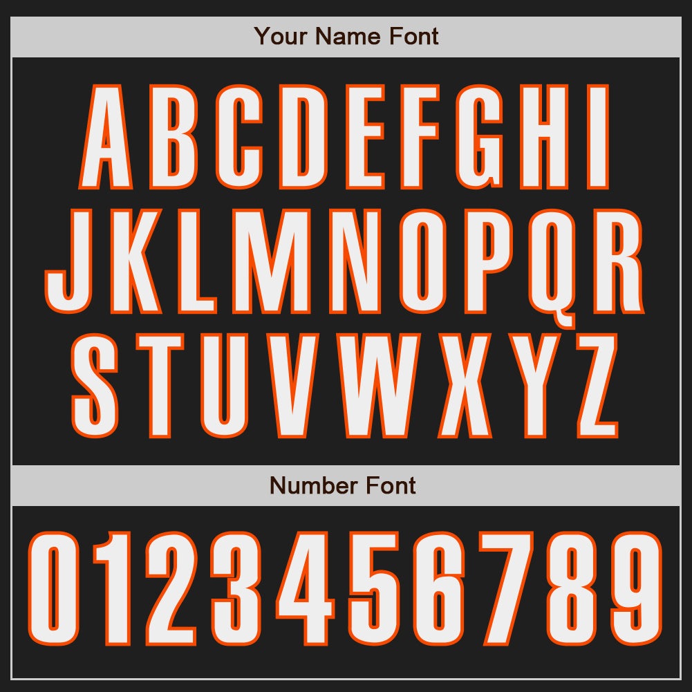 Personalized Black and Orange Baseball Jersey for Kids, Custom Name & Number 68 Personalized Black White-Orange Baseball - Image 5