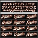 Personalized Black White Orange Bomber Varsity Letterman Jacket Full-Snap Two Tone Personalized Black White-Orange Bomber