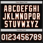 Personalized Two Tone Bomber Jacket Black White Orange Full-Snap Varsity Letterman Personalized Black White-Orange Bomber