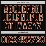 Custom Team Name Number Black White-Orange Bomber Varsity Letterman Jacket - Personalized Full-Snap Two Tone Design Personalized