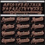 Custom Team Name Number Black White-Orange Bomber Varsity Letterman Jacket - Personalized Full-Snap Two Tone Design Personalized
