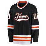 Personalized Black and Orange Hockey Jersey for Men and Women - Custom Sports Apparel Personalized Black White-Orange Hockey