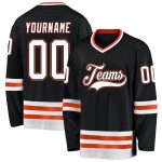 Personalized Black and Orange Hockey Jersey for Men and Women - Custom Sports Apparel Personalized Black White-Orange Hockey