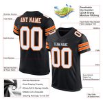 Custom Black White-Orange Mesh Authentic Football Jersey with Personalized Name and Number - Team Spirit Gear Personalized