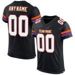 Personalized Black Orange Mesh Football Jersey for Adults and Kids Personalized Black White-Orange Mesh Football Jersey 2