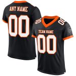 Personalized Black and Orange Football Jersey Mesh 3 - Customizable Sports Wear Personalized Black White-Orange Mesh Football