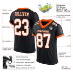 Personalized Black and Orange Football Jersey Mesh 3 - Customizable Sports Wear Personalized Black White-Orange Mesh Football