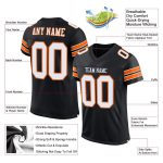 Personalized Football Jersey in Black, White, and Orange Mesh - Custom Team Apparel Personalized Black White-Orange Mesh